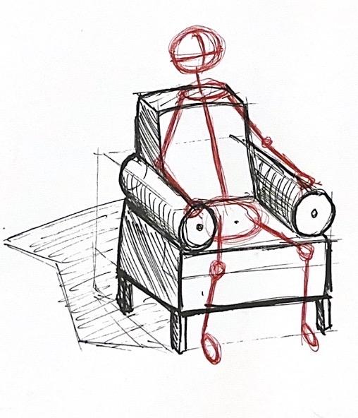 Human in Chair Sketch 3